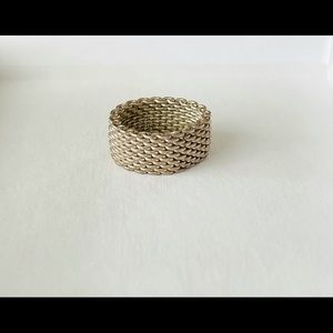 Tiffany & Co Sterling Somerset Mesh Ring